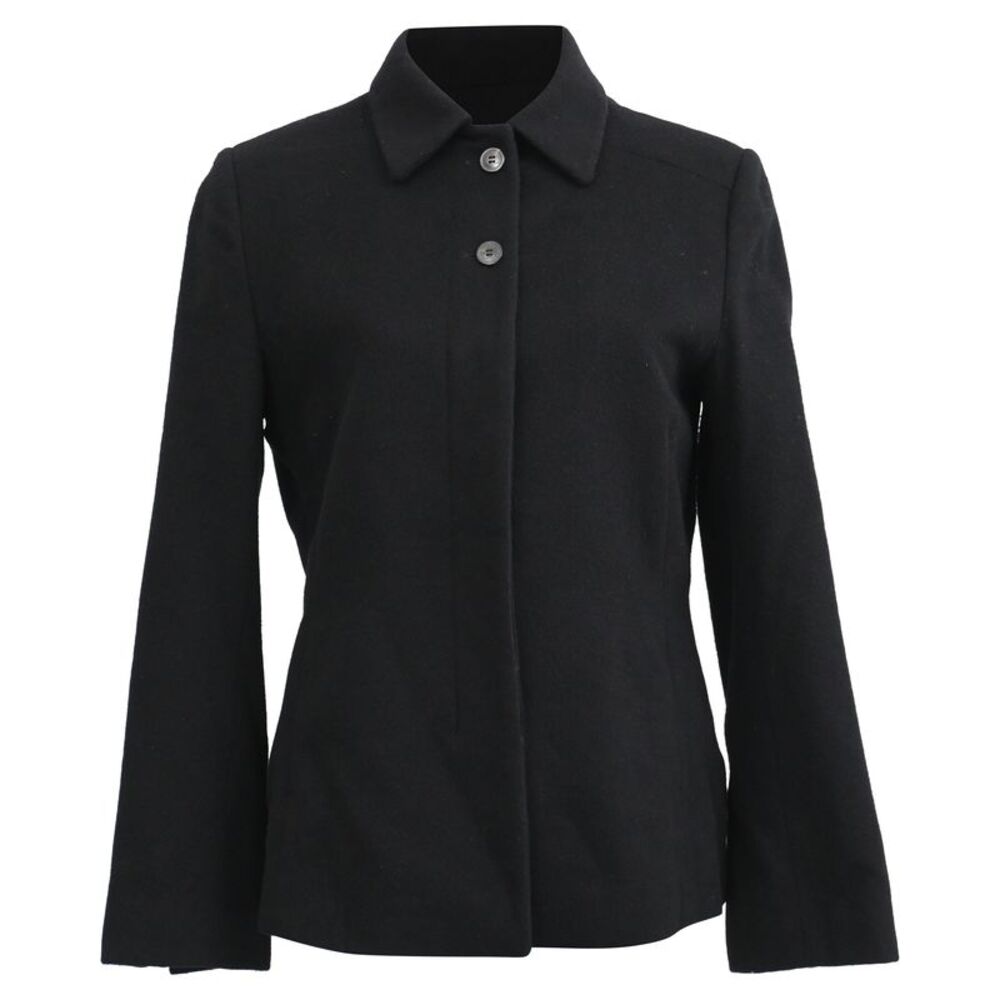 Jil Sander Collared Jacket in Black Cashmere